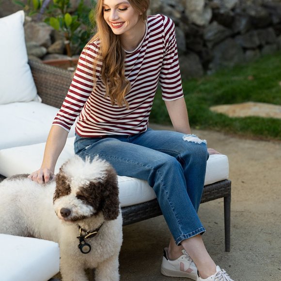 NWT Evy's Tree Ramona Top in Cranberry - Picture 3 of 4